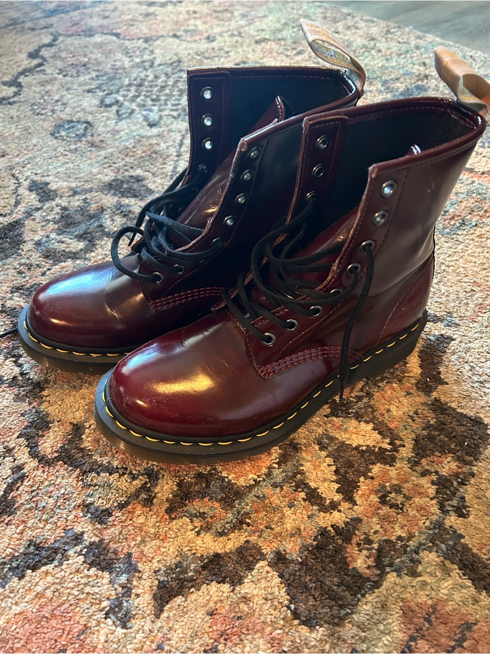 Dr. Martens Women's Lace-Up Boots in Wine Red